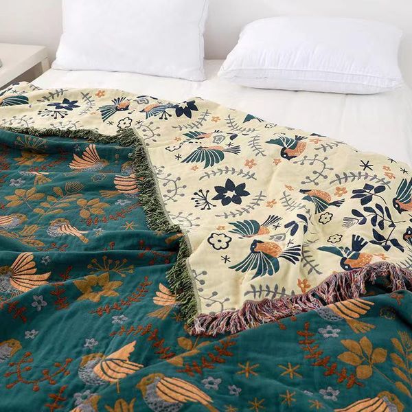 

blankets 100% cotton nap blanket household bedding muslin summer towel bed linen travel breathable fashion chic big