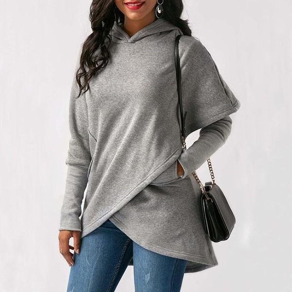 

women's hoodies & sweatshirts and for women 2021 autumn winter size long sleeve pocket pullover hoodie female casual sweatshirt, Black