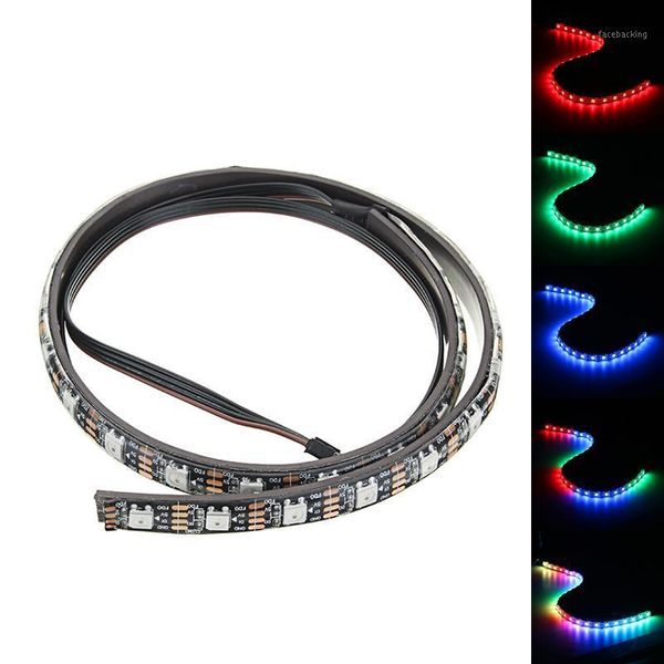 

coolmoon 40cm magnetic backlight strip light and 6pcs adjustable rgb led computer case pc cooling fan with remote control1