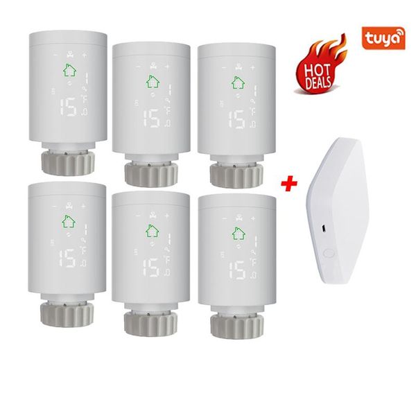 

smart home control product tuya weekly programmable radiator trv thermostat