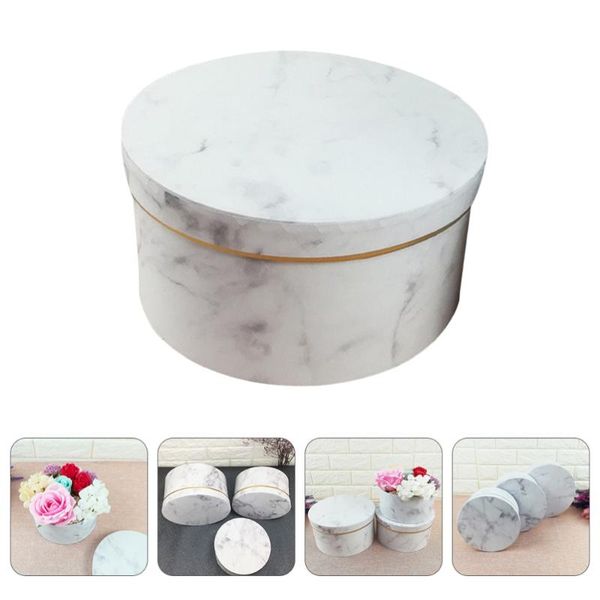 

1pc gift box gilding marble storage box fresh flowers storage