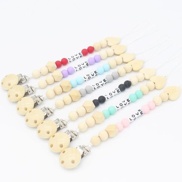 

pacifiers# wooden pacifier clips non-toxic soother baby holder teething toy attache sucette dummy clip