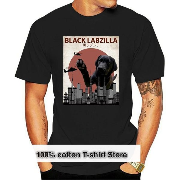 

men's t-shirts 2021 fashion 100% cotton black labzilla | funny labrador retriever lab dog t-shirt tee shirt, White;black