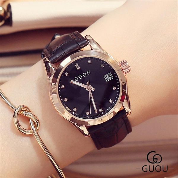 

wristwatches ancient european black watch simple calendar dial female models luminous pointer rhinestone fashion womens watches with bracele, Slivery;brown