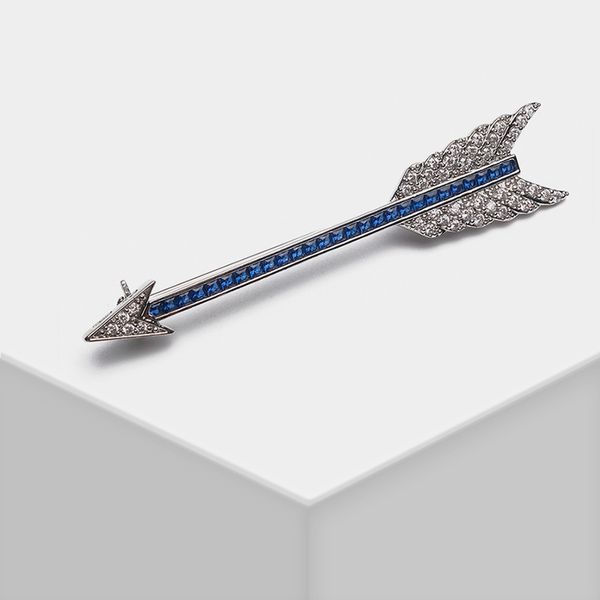 

amorita boutique arrow style fashion shiny brooch, Gray