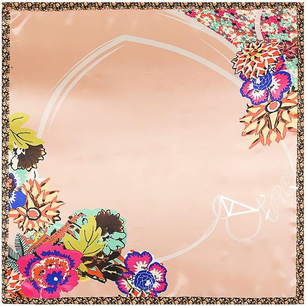 

scarves silk square scarf 90*90cm fashion brand flowers love ladies wraps shawl hijab, Blue;gray