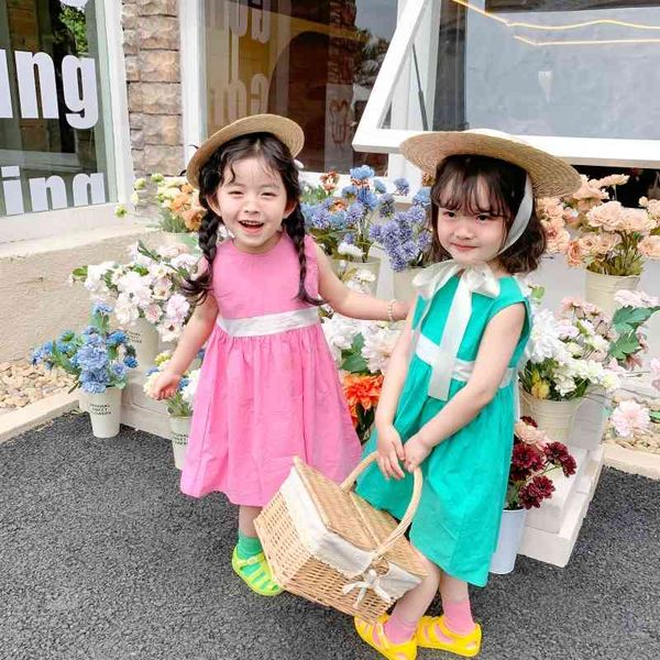 

summer arrival girls fashion princess dress kids vest dresses 210528, Red;yellow