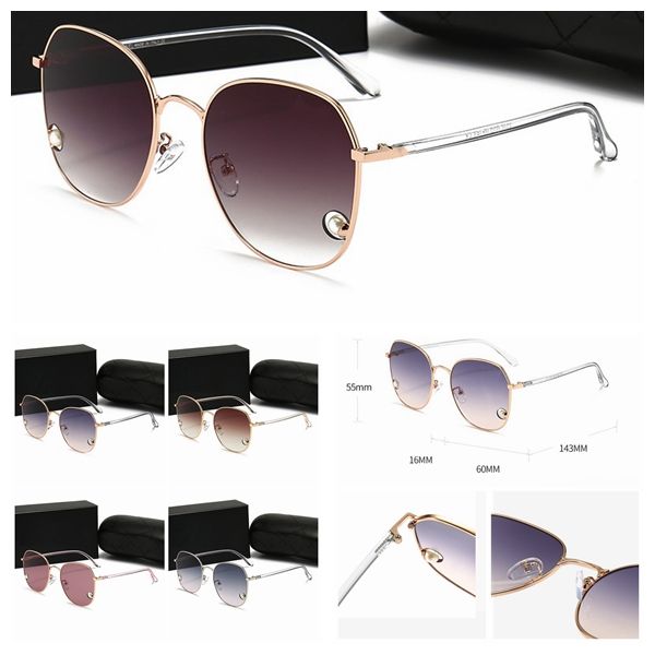 

round sunglasses women with logo fashion brand luxury design uv400 pllarizing frame metal lens polarized 516 summer beach driving high quali, White;black