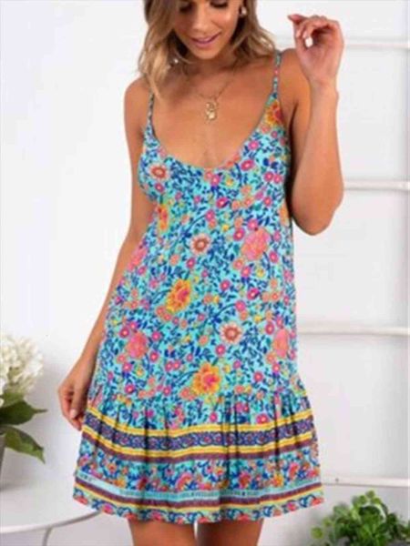 

style sleeveless boho floral short womens dresses mini summer sundress holiday, Black;gray