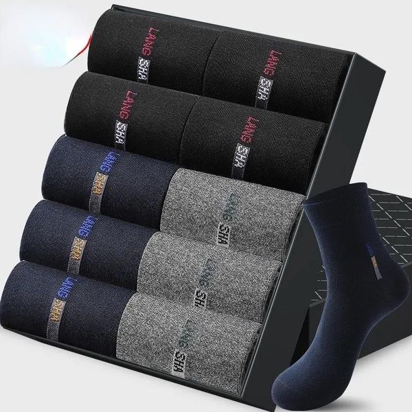 

men's socks 5 pairs/pc cotton business men women solid color breathable casual black white in autumn winter mens