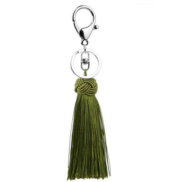 

keychains lfpu handmade tassel keychain women alloy pendant car key chain ring holder jewelry for girl fashion gift, Silver