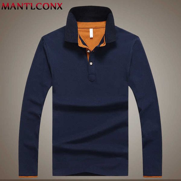 

fashion solid color long sleeve polo shirt men casual shirts men's long sleeve polo shirt men brand polos male shirt breathable 210707, White;black