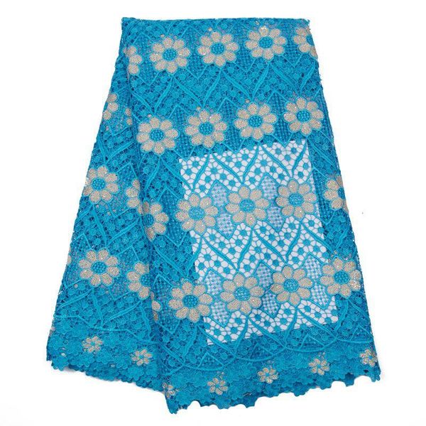 

ribbon nigerian bride lace fabric french cut-out embossed wedding dress banquet, Pink;blue