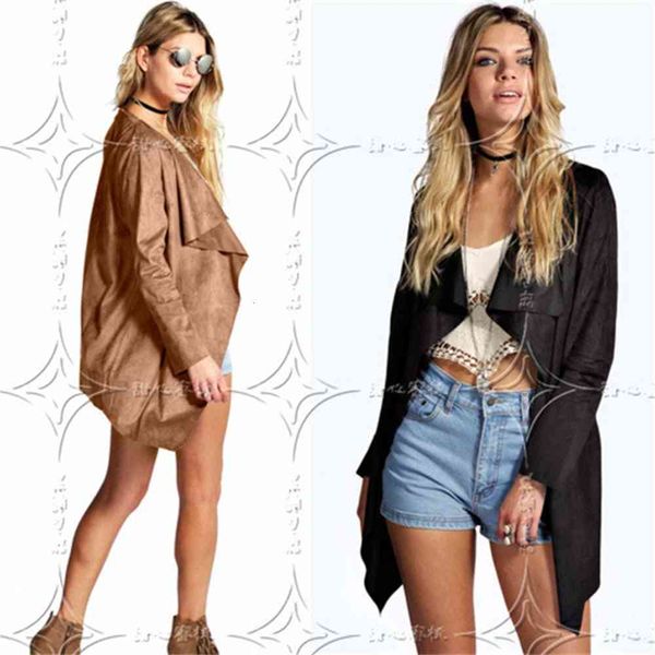 

leather jacket high fashion men belt and long cardigan coat autumn, Black