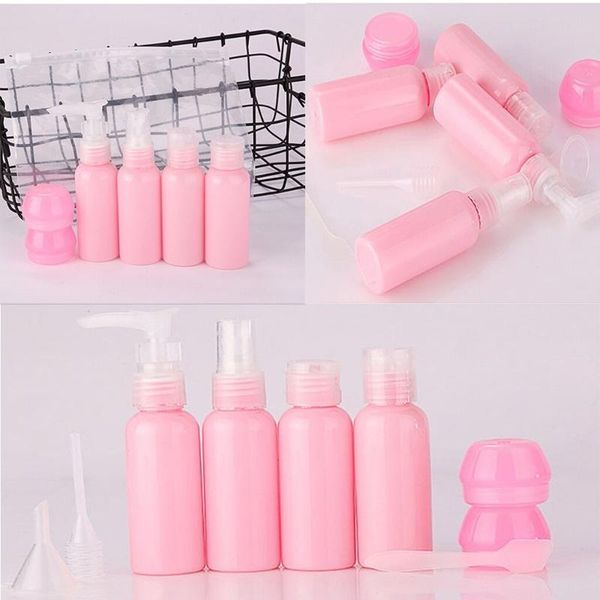 

storage bottles & jars 6pc refillable kit travel size liquid foundation lotion bottle set plastic empty eyeshadow make up face cream contain