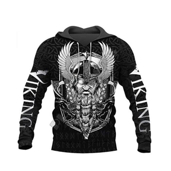 

selling viking warrior 3d printed hoodie, Black