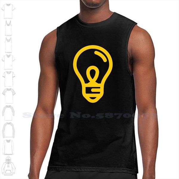 

yellow bulb idea inspired design summer tank sleeveless vest for men women shines scattered classy, White;black