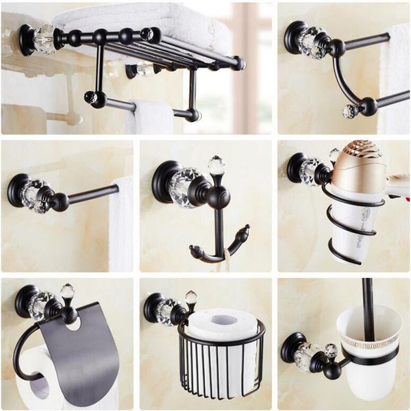 

2021 new brass and crystal accessories set,robe hook,paper holder,towel bar,soap basket,towel rack,towel ring, bathroom sets pd1f