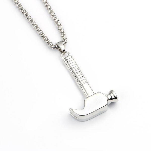 

pendant necklaces intereating daily utility tool silver color hammer necklace men's accessory carpenter handmade lover gift