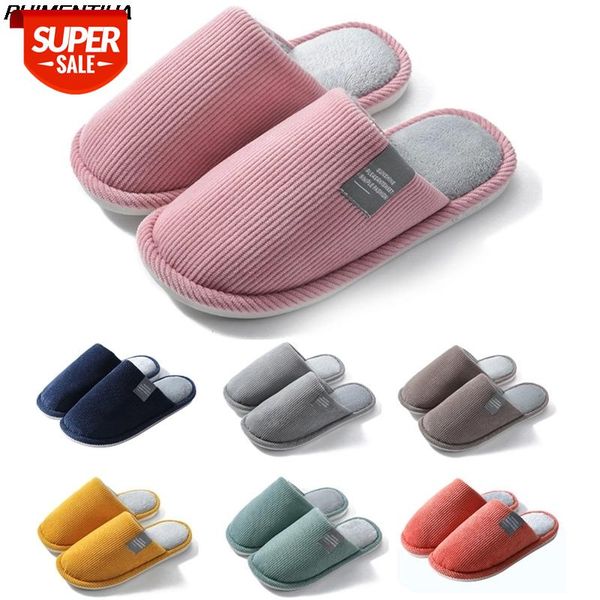 

puimentiua winter house home fur slippers women warm cotton shoes cute solid color indoor bedroom non-slip ladies furry slides #zt4e, Black