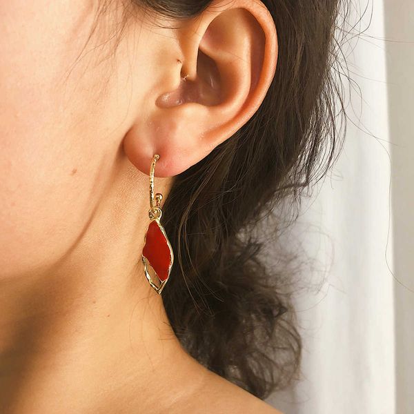 

jewelry street fashion candy color simple geometry irregular oil dripping earrings, Silver
