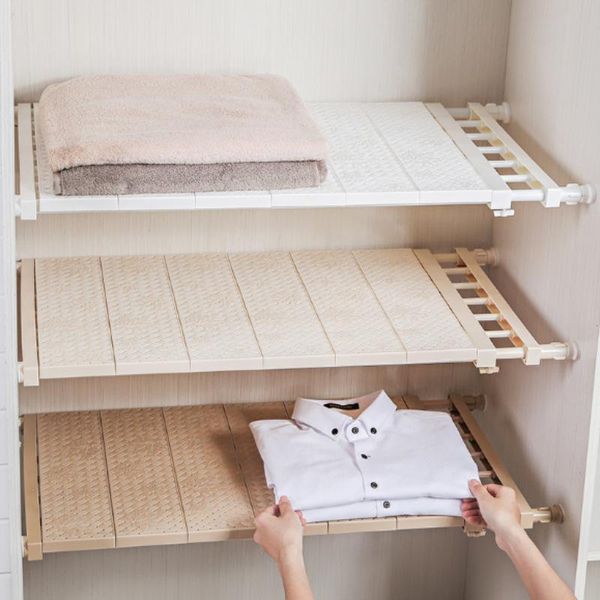 

storage drawers nail-installation retractable wardrobe finishing and layered shelves racks for kitchen bedroom cabinets