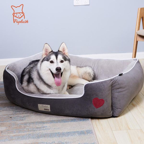 

kennels & pens plush winter dog bed for large small medium dogs detachable mechanical wash big beds sofa cushion house cat puppy pets