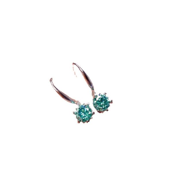 

dangle & chandelier blue and green pendant, ladies, 1ct, 6.5mm, laboratory diamond jewelry, gifts, Silver