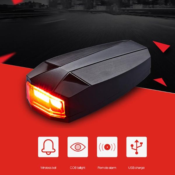 

bike lights usb charging intelligent lamp anti-theft waterproof bicycle taillight wireless alarm night cycling light #ew