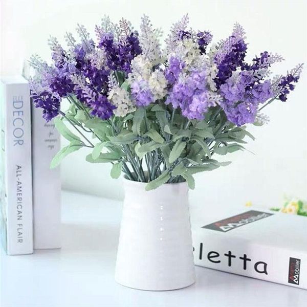 

decorative flowers & wreaths 1 bouquet 10 forks plastic silk fake lavender artificial home greenery for indoor outside garden yard wedding d