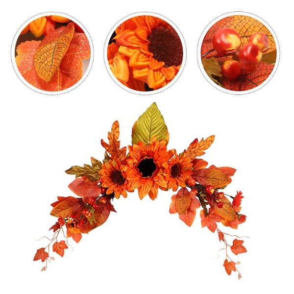 

decorative flowers & wreaths 1pc thanksgiving party pendant imitated garland adornment prop orange