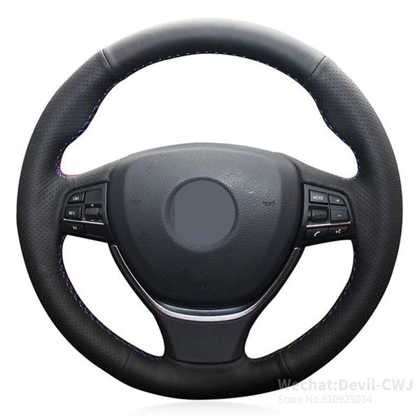 

diy hand-stitched black suede soft leather car steering wheel cover for bmw f10 2014 520i 528i 2013 2014 750li 740li 730li