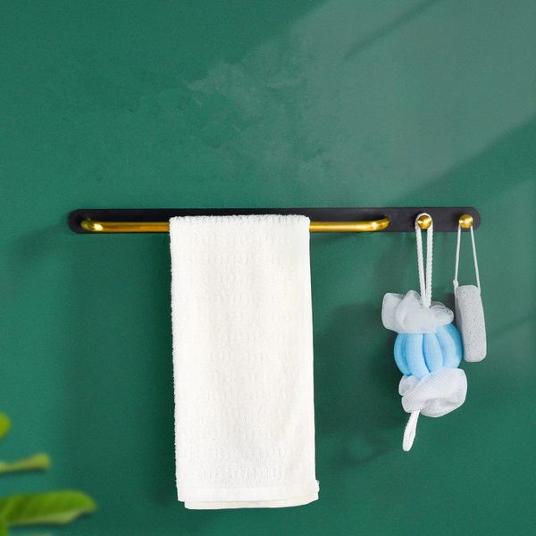 

towel racks pasted stainless steel black gold rod with hook storage rack bathroom wall hanging single