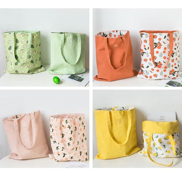 

storage bags shopper fabric double-sided dual-use hand bag pocket handbag shopping grocery