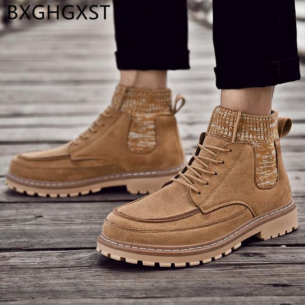 

boots ankle men fashion luxury shoes genuine leather mens casual motorcycle designer high quality, Black