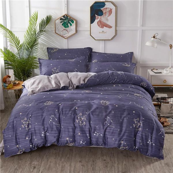 

bedding sets constellation story cotton printed pillowcase quilt cover bed sheet  size king four-piece set