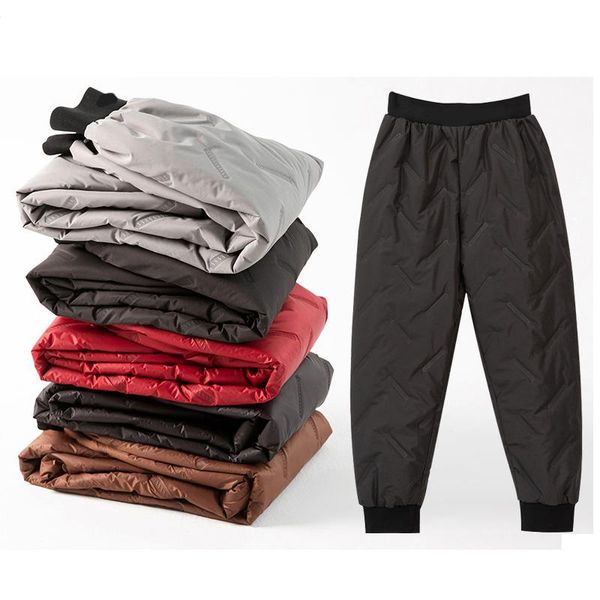 

women's pants & capris winter down cotton trousers thicker women wear high-waist windproof warm, Black;white