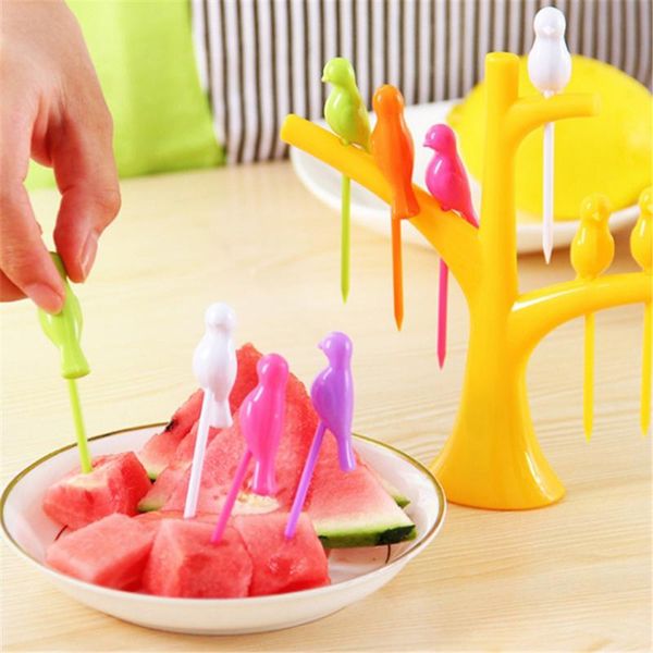 

tree bird fruit picks tableware multiple use snack cake dessert toothpicks wedding party birthday party decorations kids