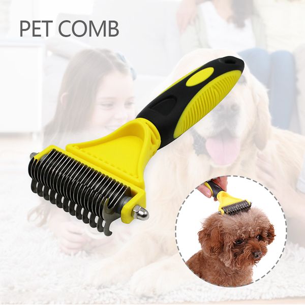 

2021 new wholesale pet products long hair brush cat scraper dog puppy dematting multi-functional comb tii3