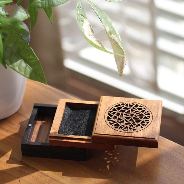 

sachet bags redwood incense burners with drawer square rosewood incese holder hollow sandalwood lying stick storage box yoga home decor