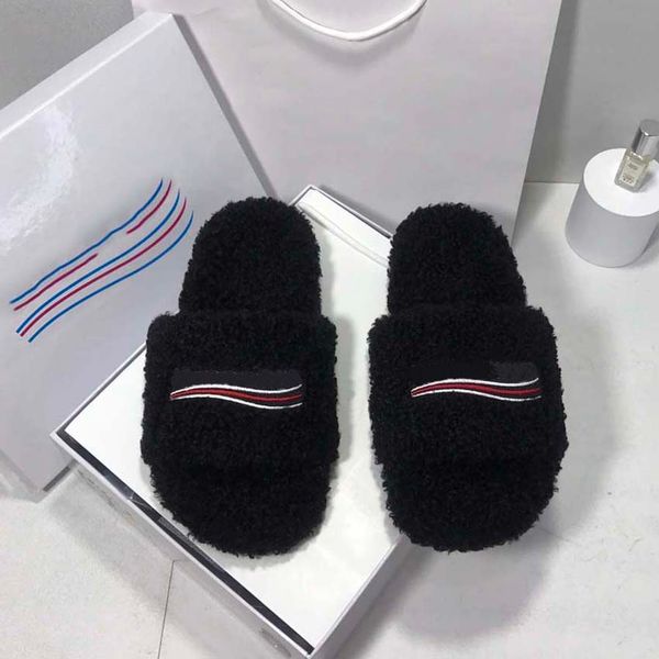 Terlik Çanta Tasarımcısı Kadın Sandalet Kadın ayakkabı Moccasins Peluş Pamuklu Kumaş İlkbahar ve Sonbahar Aile Temel Terlik