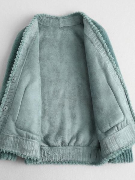 

women's fur & faux sheep shearling coat female winter jacket real wool coats nad jackets women clothes 2021 my3560, Black