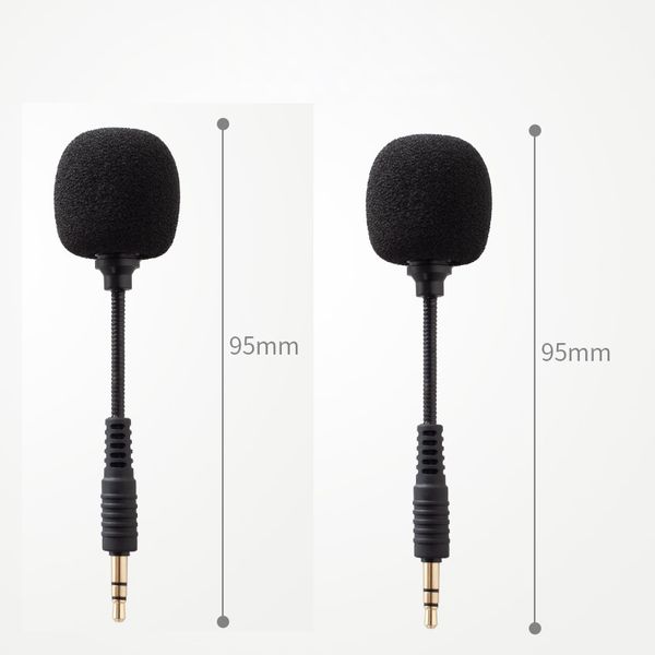 Mini microfono stereo mono con jack da 3,5 mm con capacità flessibile per registratore di telefoni cellulari, PC portatile