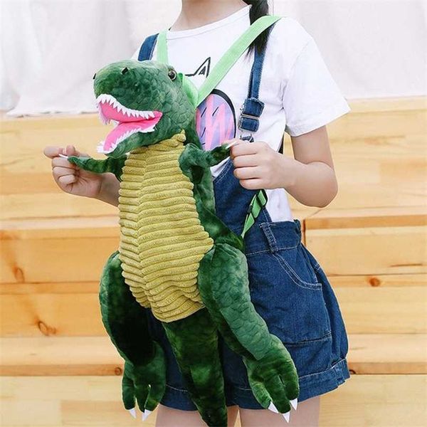 

fashion parent-child creative 3d dinosaur backpack cute animal cartoon plush backpack dinosaurs bag for children kids gifts 211025