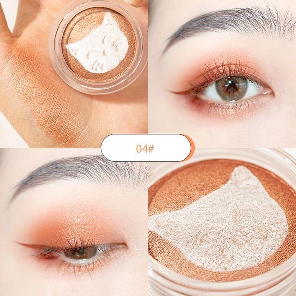 

eye shadow 1pc animal embossed face blush palette korean eyeshadow makeup waterproof orange peach cream contour pigment red cheek tint tslm