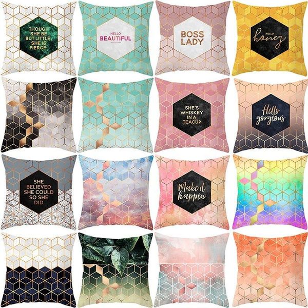 

cushion/decorative pillow geometric pattern sofa cushion cover office chair automobile decoration pillowcase modern home 45x45cm