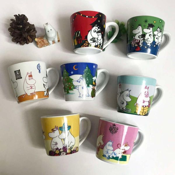

1pc nordic style illustration cartoon muumi little my girl mini porcelain tea coffee mug cup birthday gift collection 140ml