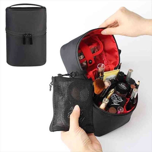 

women travel cosmetic large capacity bags storage case portable waterproof handing makeup round toiletry beauty kit pouch