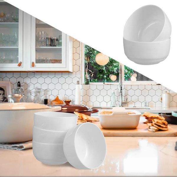 

4pcs 4.5 inch fashion containers simple ceramic noddle bowls rice bowls