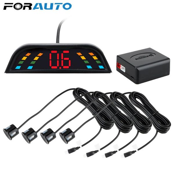 

car rear view cameras& parking sensors universal backlight display led sensor auto parktronic radar monitor detector system with 4 reverse b